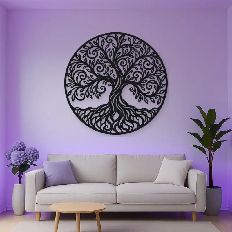 Spiral Branch Tree Metal Wall Art | Botanical Metal Wall Decor