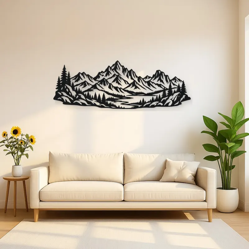 Rocky Ridge Panorama Metal Wall Art | Nature Silhouette Decor