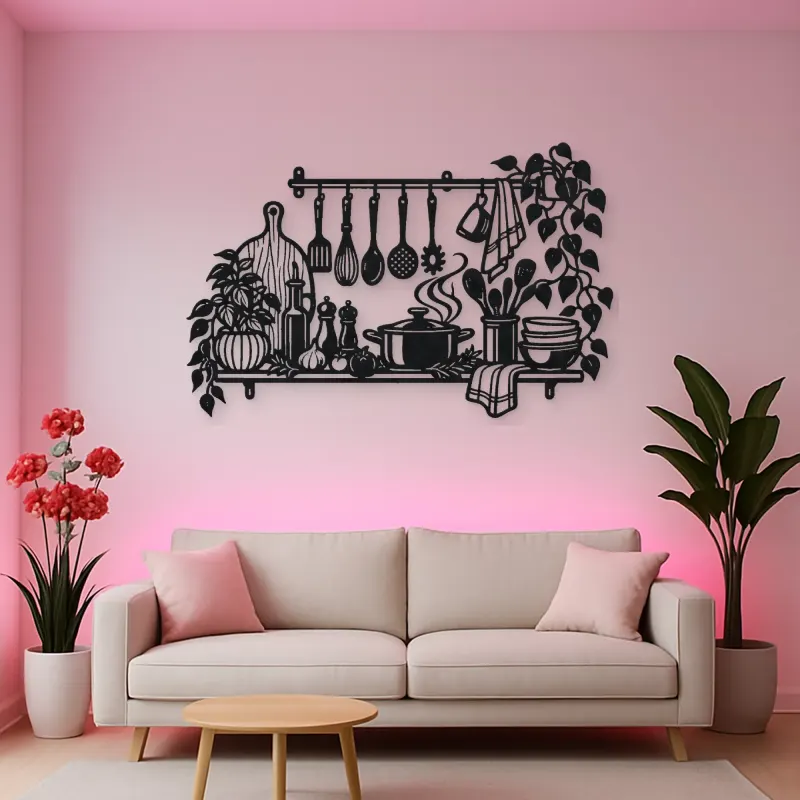 Chef Utensil Flow Metal Wall Art | Cozy Home Metal Decor