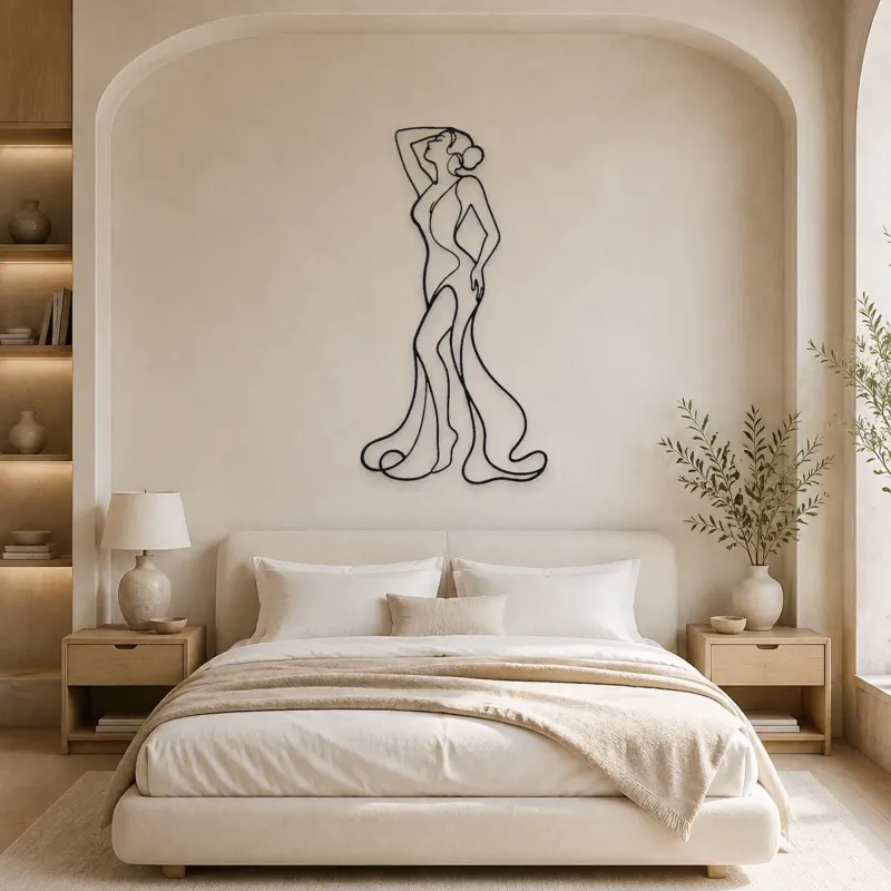 Sculptural Body Arc Metal Wall Art | Feminine Figure Wall Decor - lifestyle view 2
