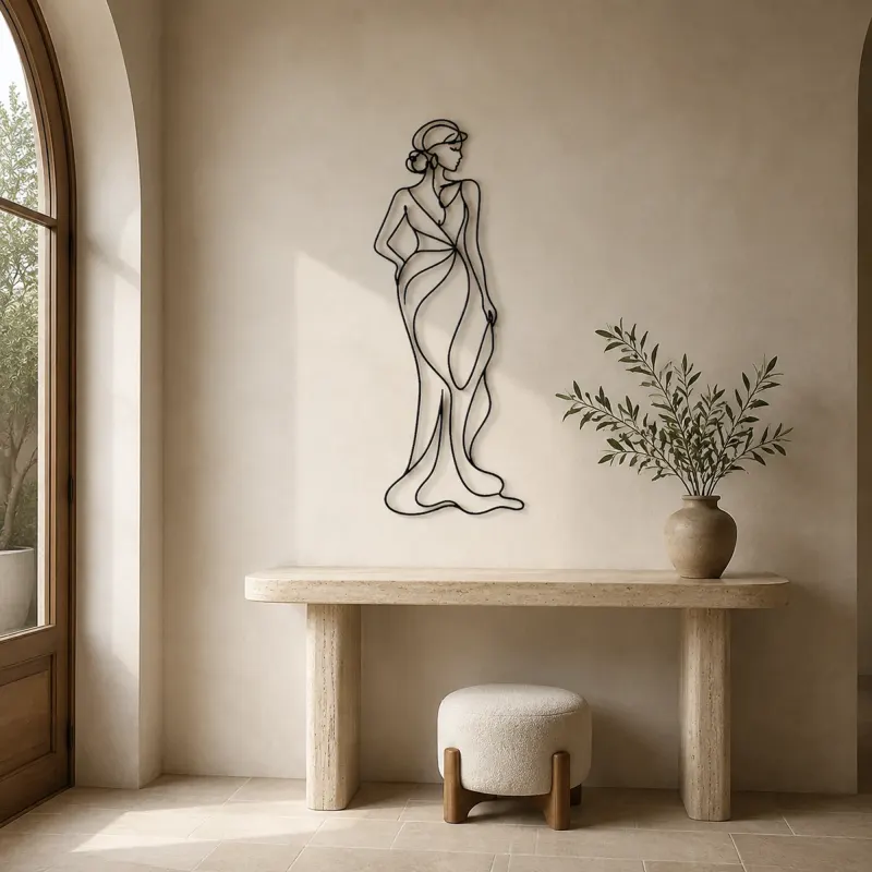 Feminine S Curve Model Metal Wall Art | Fashion Figure Wall Decor - lifestyle view 3