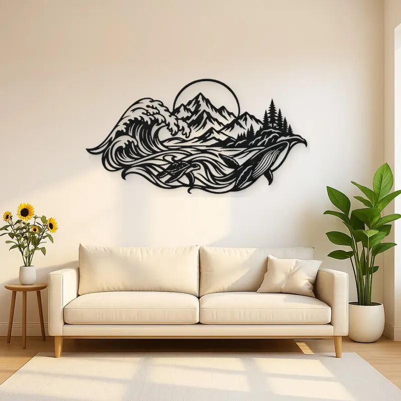 Ocean Mountain Fusion Metal Wall Art | Coastal and Nautical Wall Decor