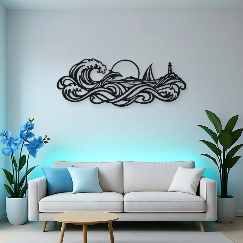 Interwoven Ocean Waves Metal Wall Art | Coastal and Nautical Wall Decor