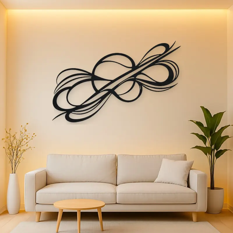 Dynamic Diagonal Flow Metal Wall Art | Modern Abstract Metal Decor