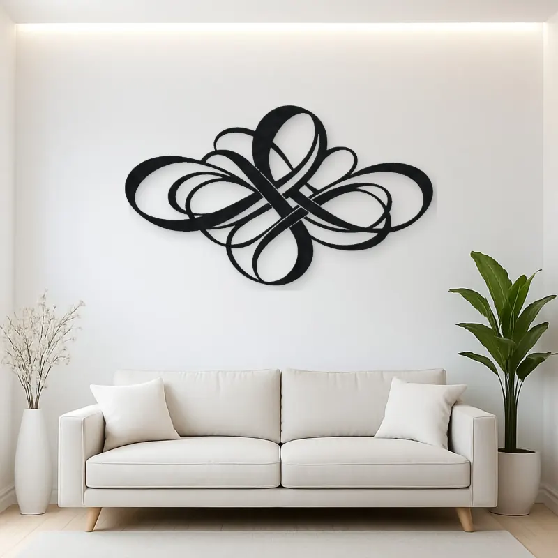 Modern Ribbon Knot Metal Wall Art | Modern Abstract Metal Decor