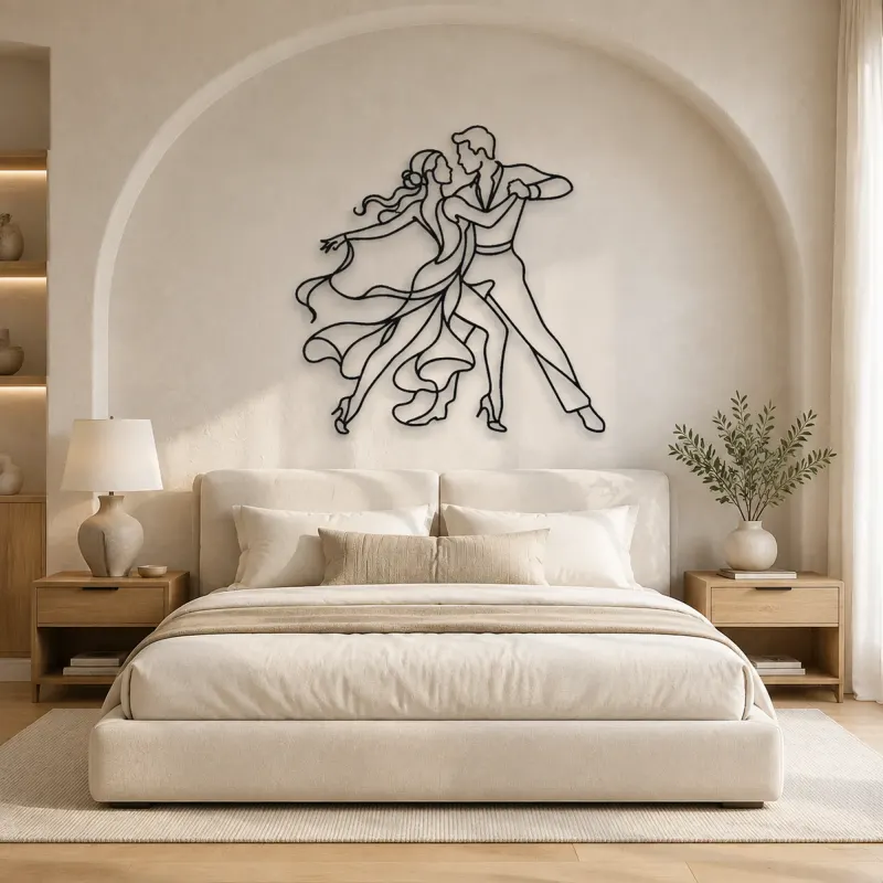 Rumba Body Line Metal Wall Art | Couple Dance Wall Decor - lifestyle view 2