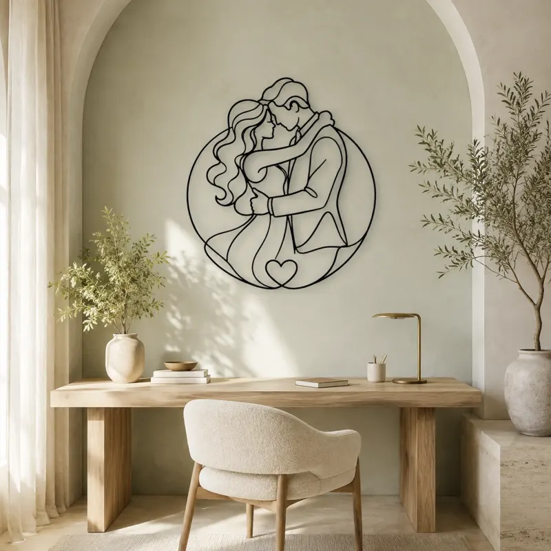 Promise Ring Couple Metal Wall Art | Romantic Couple Decor - lifestyle view 4