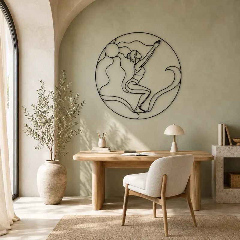 Chair Pose Power Metal Wall Art | Yoga and Meditation Wall Decor - lifestyle view 4