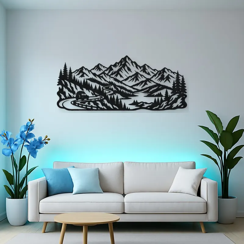 Mountain Road Journey Metal Wall Art | Travel and City Wall Decor