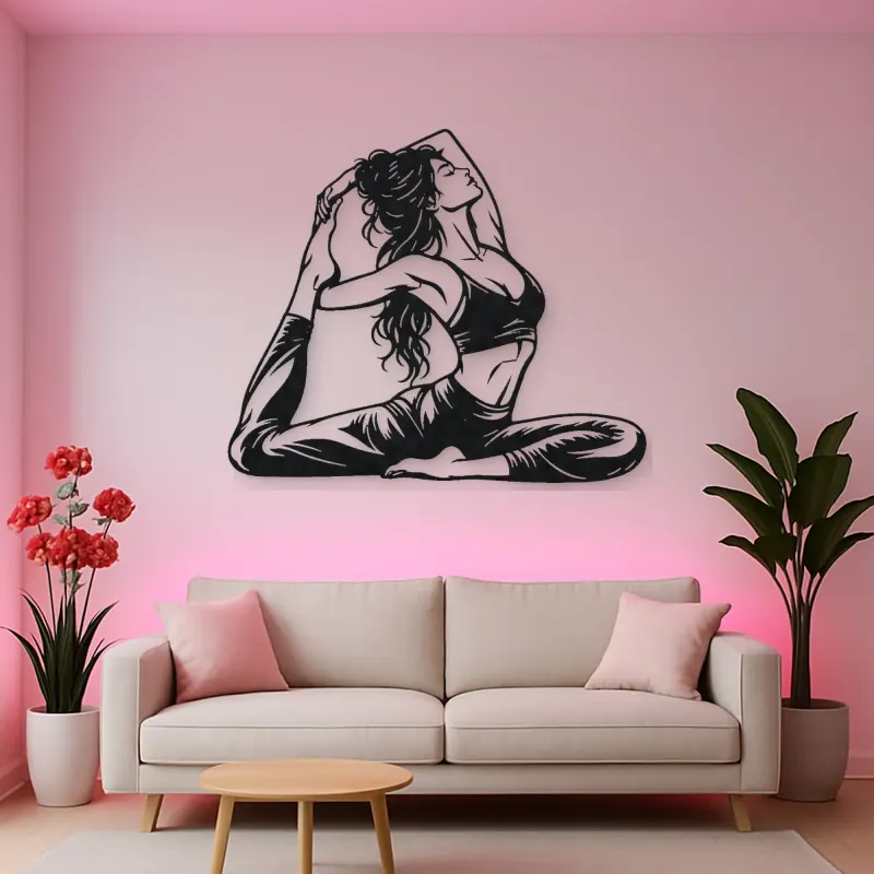 Pigeon Pose Serenity Metal Wall Art | Movement Silhouette Decor