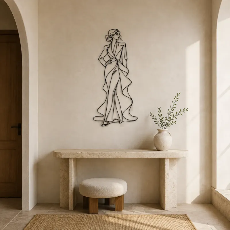 Fluid Fabric Model Metal Wall Art | Fashion Figure Wall Decor - lifestyle view 3