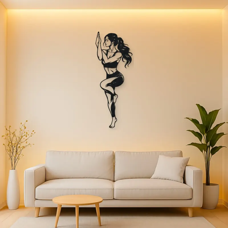 Eagle Pose Balance Metal Wall Art | Movement Silhouette Decor