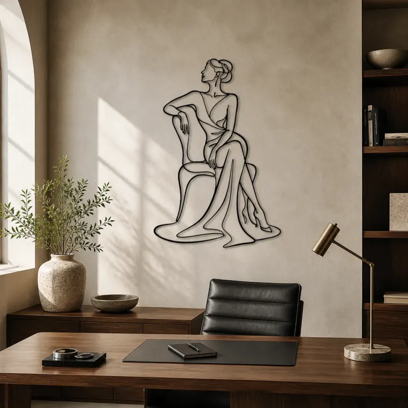 Graceful Chair Muse Metal Wall Art | Fashion Figure Wall Decor - lifestyle view 3