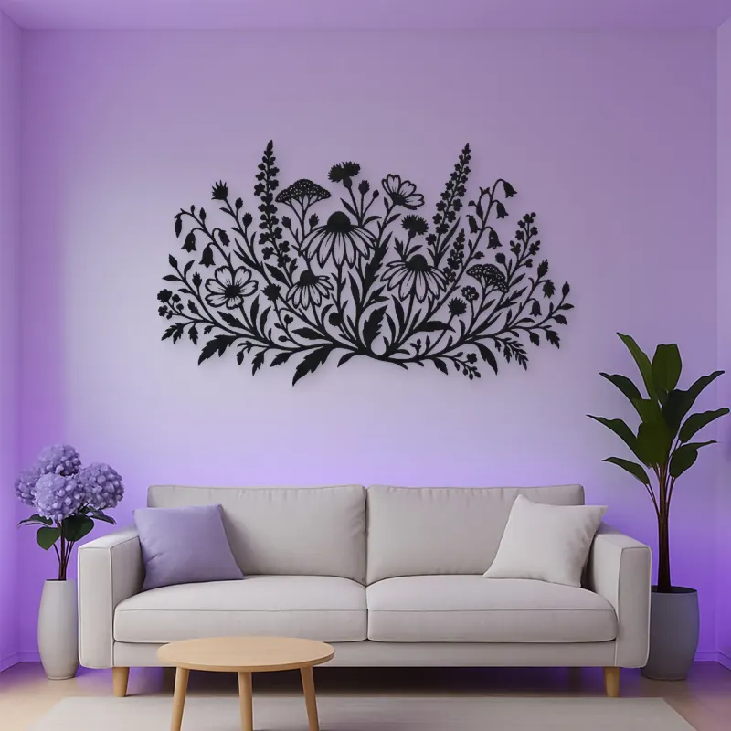 Wildflower Meadow Metal Wall Art | Botanical Metal Wall Decor