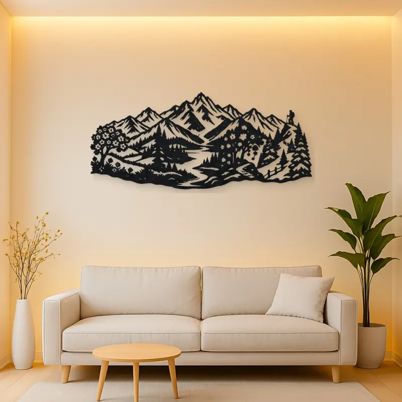 Four Seasons Peaks Metal Wall Art | Modern Abstract Metal Decor