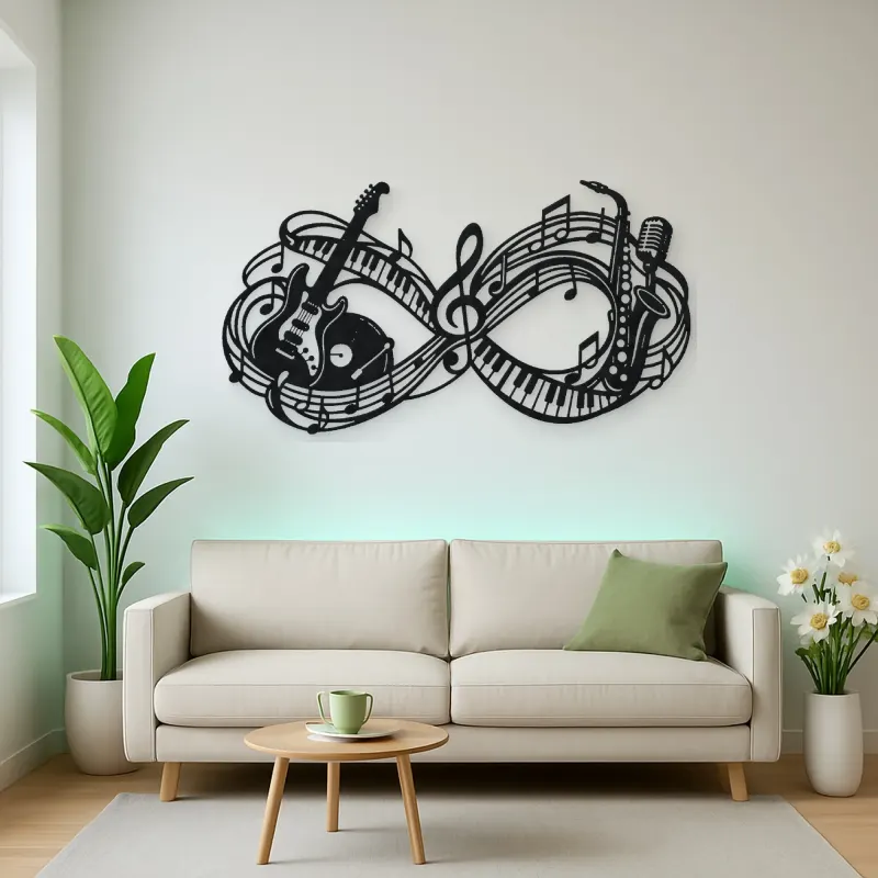 Infinite Melody Loop Metal Wall Art | Music Room Wall Decor