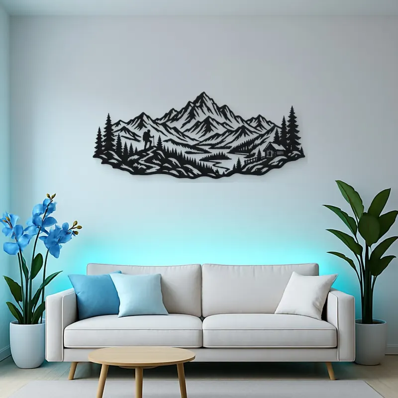 Wild Summit Trail Metal Wall Art | Nature Silhouette Decor