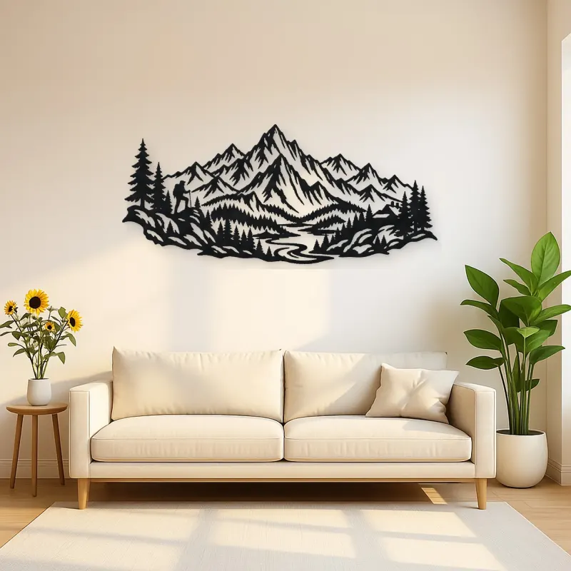Jagged Adventure Range Metal Wall Art | Nature Silhouette Decor