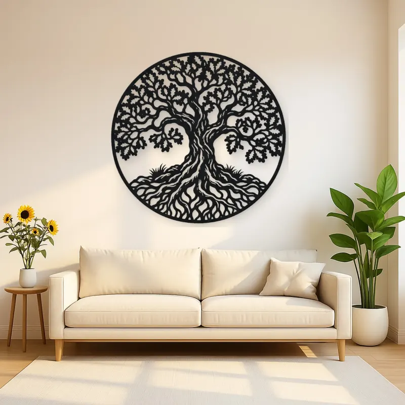 Oak Tree Strength Metal Wall Art | Botanical Metal Wall Decor