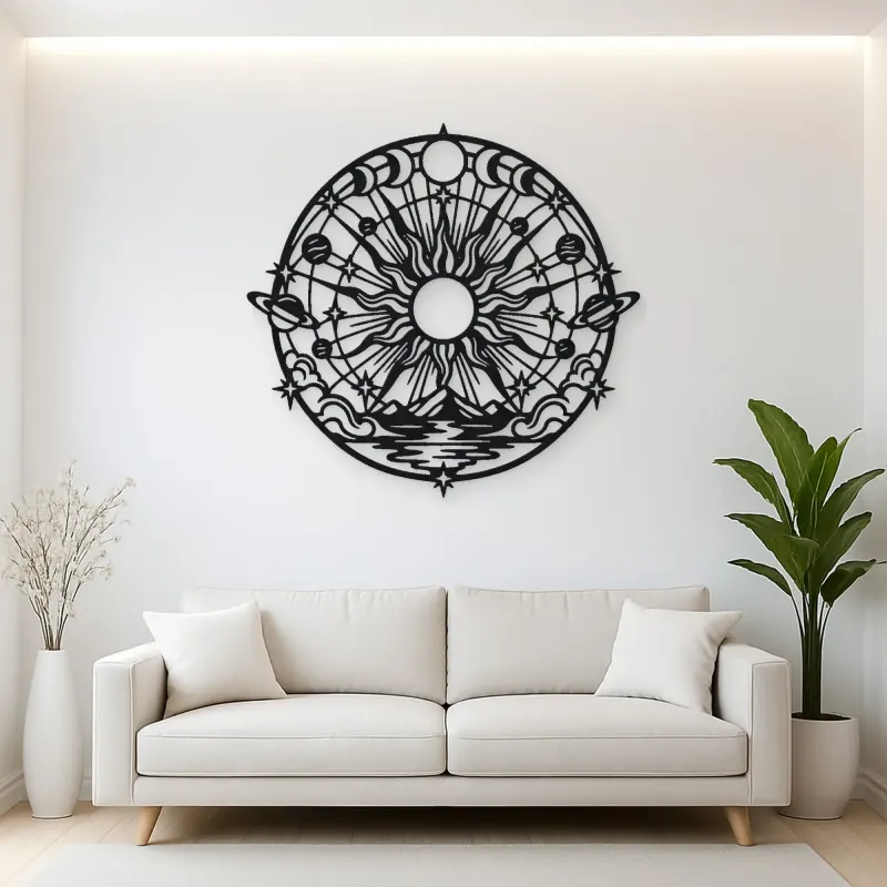 Radiant Sunburst Metal Wall Art | Celestial Boho Wall Decor