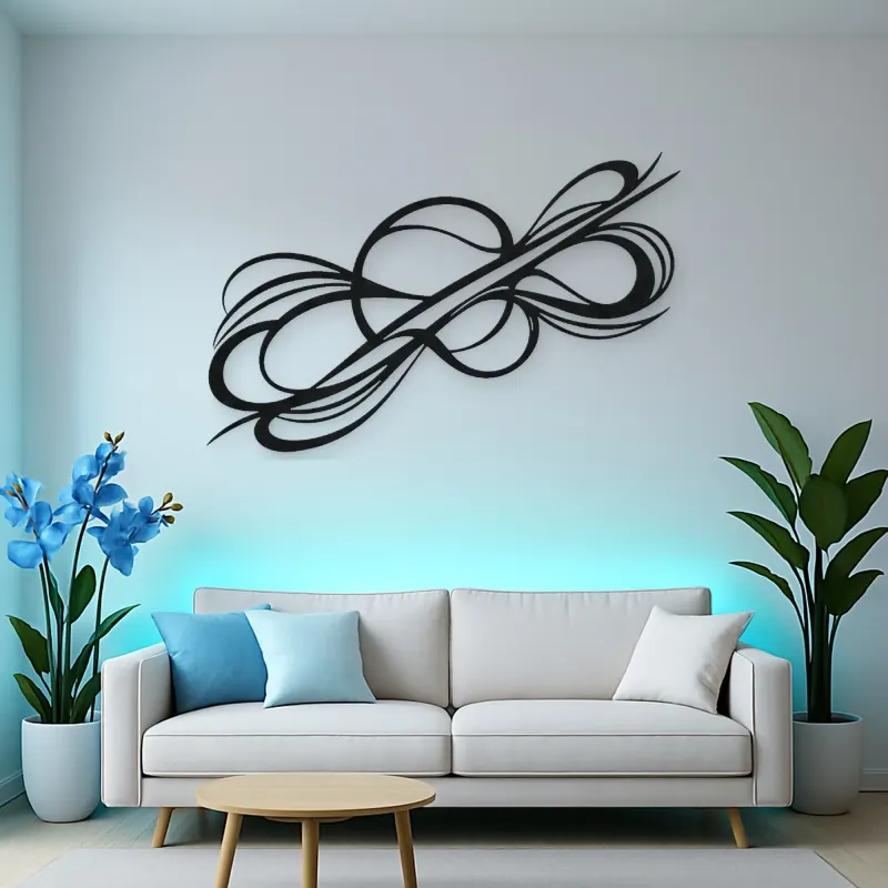 Dynamic Diagonal Flow Metal Wall Art | Modern Abstract Metal Decor