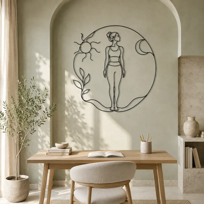 Mountain Pose Flow Metal Wall Art | Yoga and Meditation Wall Decor - lifestyle view 4
