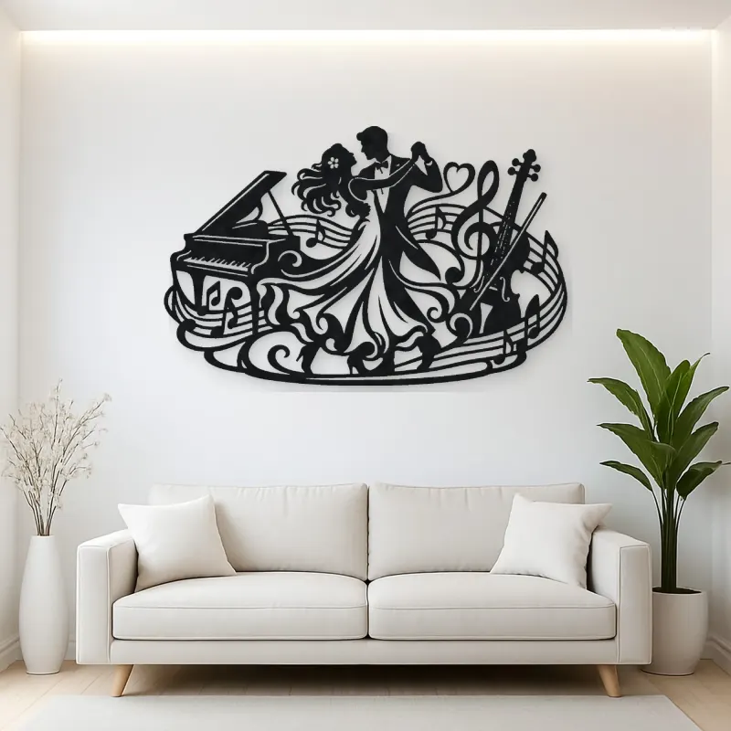 Dancing Couple Music Metal Wall Art | Romantic Couple Decor