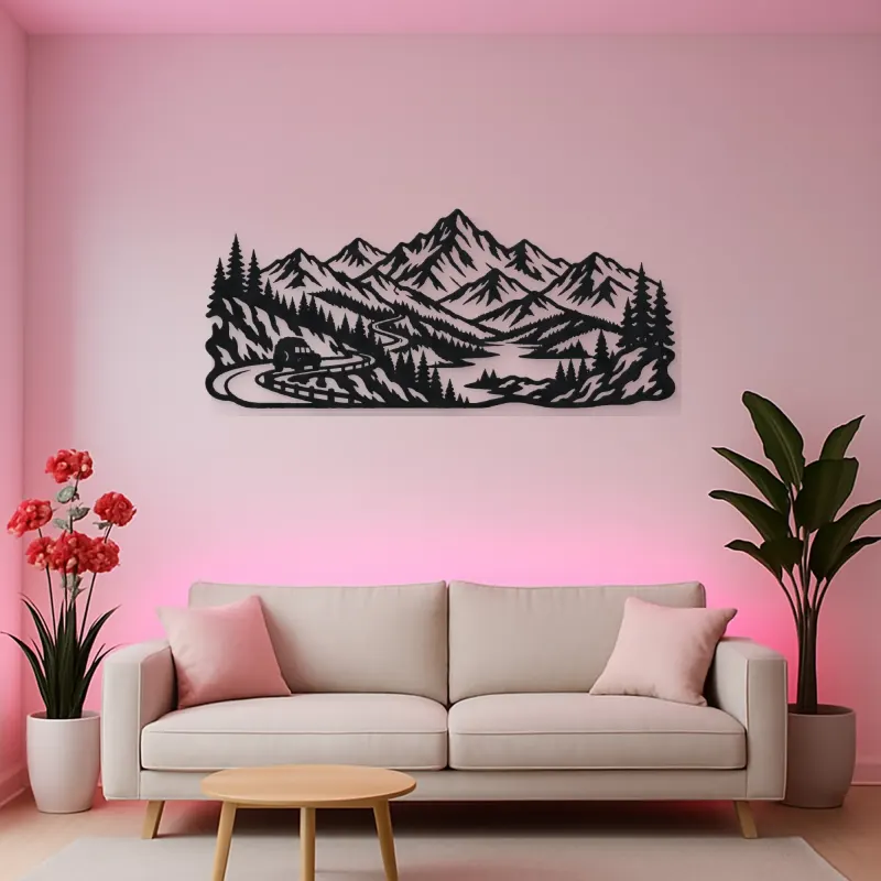 Mountain Road Journey Metal Wall Art | Travel and City Wall Decor