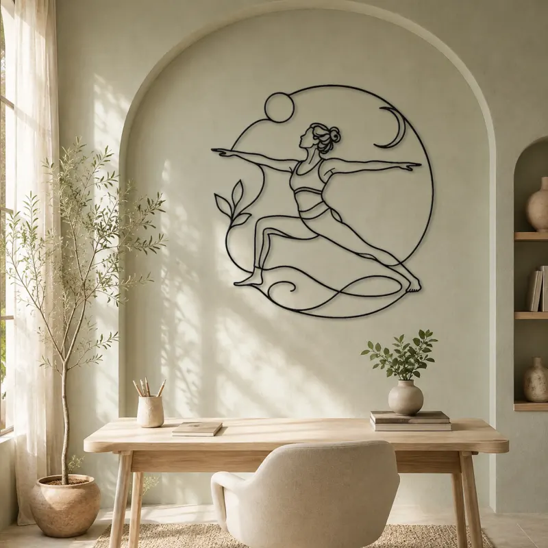 Side Angle Strength Metal Wall Art | Yoga and Meditation Wall Decor - lifestyle view 4