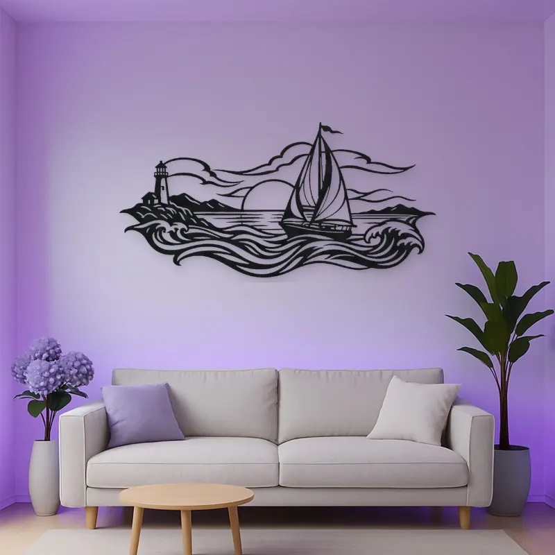 Sailboat Horizon Metal Wall Art | Coastal and Nautical Wall Decor