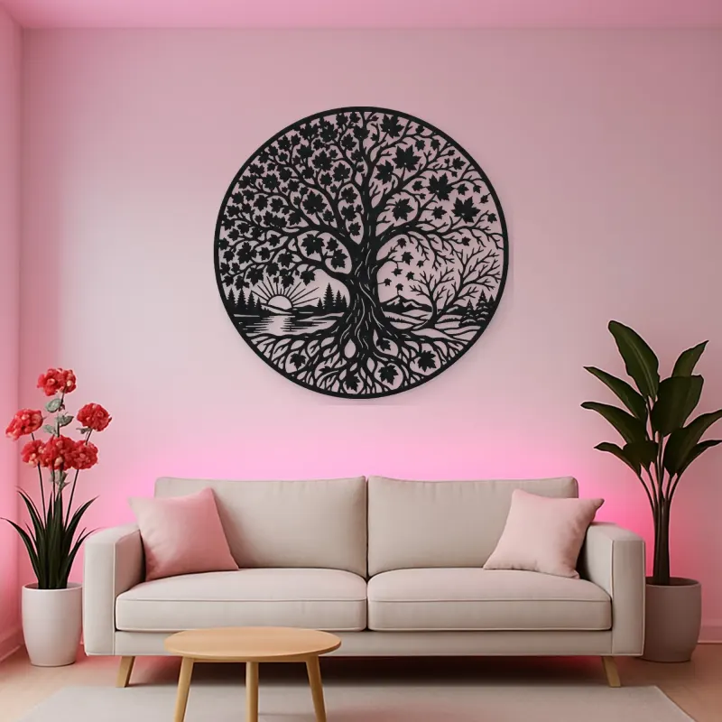 Maple Tree Seasons Metal Wall Art | Botanical Metal Wall Decor