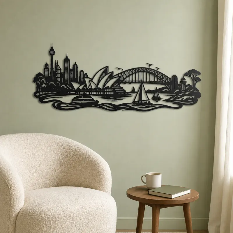 Sydney Harbour Flow Metal Wall Art | Travel and City Wall Decor - lifestyle view 2