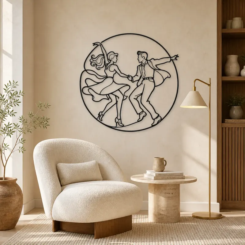 Rock and Roll Dance Metal Wall Art | Couple Dance Wall Decor - lifestyle view 5