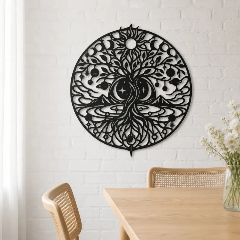 Constellation Tree Metal Wall Art | Botanical Metal Wall Decor - lifestyle view 4