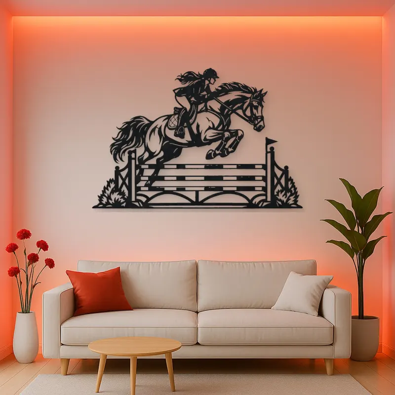 Show Jumping Moment Metal Wall Art | Equestrian Wall Decor