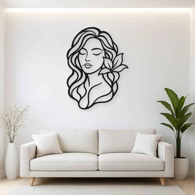Closed Eyes Serenity Metal Wall Art | Modern Abstract Metal Decor