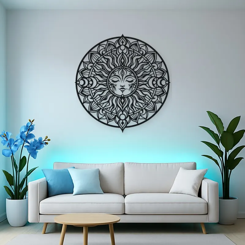 Mandala Sun Metal Wall Art | Spiritual Boho Metal Decor