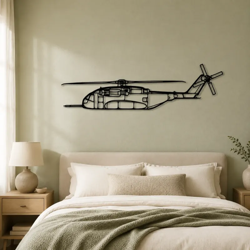 CH-53K King Stallion Helicopter Silhouette Metal Wall Art, Home Decor, Birthday Gift, Aircraft Silhouette - lifestyle view 2