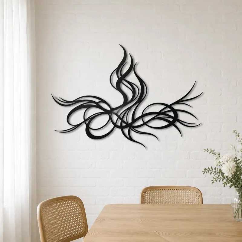 Rising Energy Lines Metal Wall Art | Modern Abstract Metal Decor - lifestyle view 4