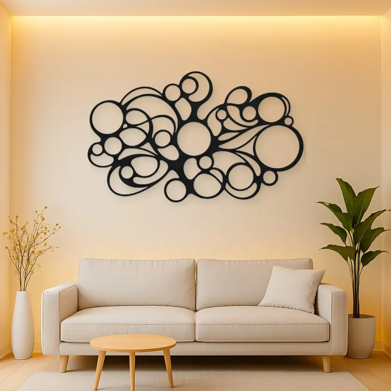 Connected Bubble Field Metal Wall Art | Modern Abstract Metal Decor