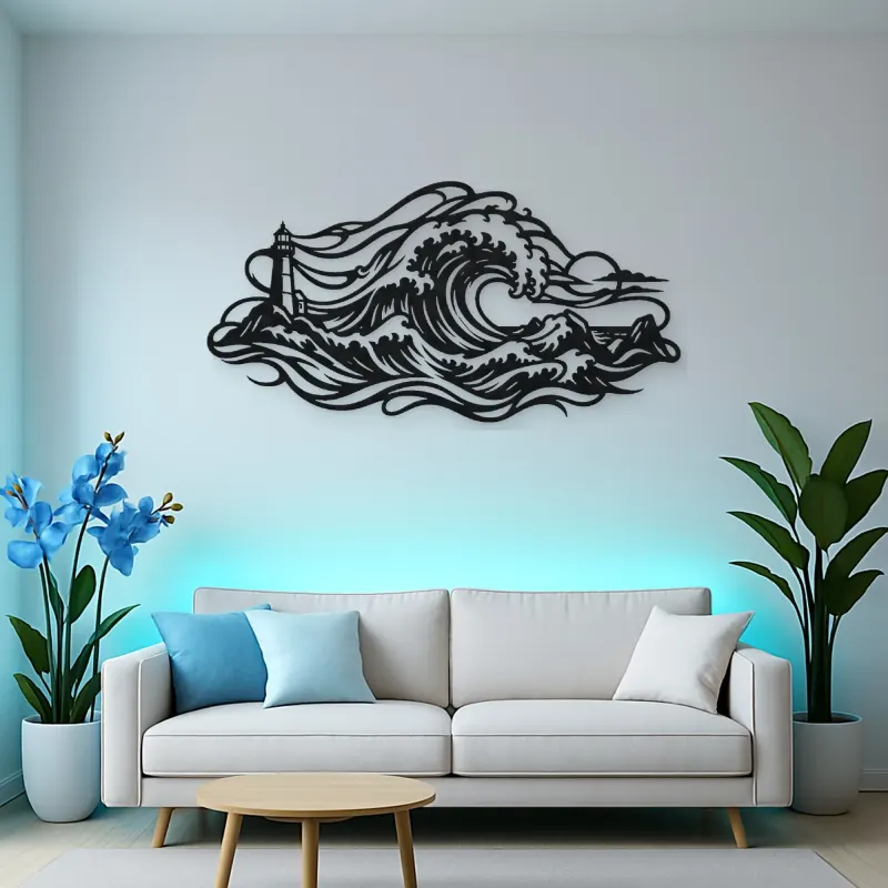 Storm Wave Crest Metal Wall Art | Coastal and Nautical Wall Decor