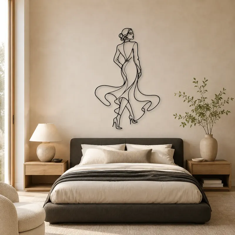 Red Carpet Turn Metal Wall Art | Fashion Figure Wall Decor - lifestyle view 5