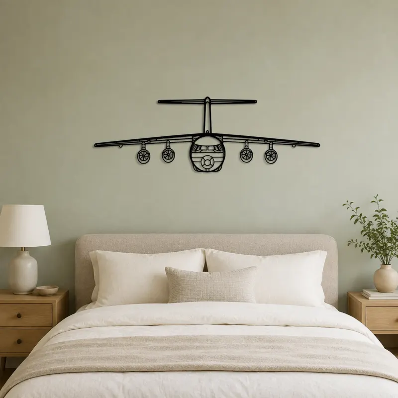 BAe 146 Airplane Silhouette Metal Wall Art, Metal Aircraft Silhouette, Aviation Wall Decor, Aviator Decor - lifestyle view 2