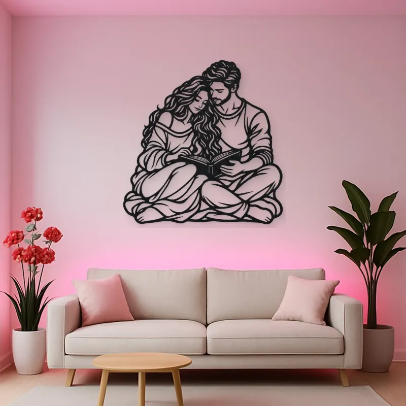 Reading Together Metal Wall Art | Cozy Home Metal Decor