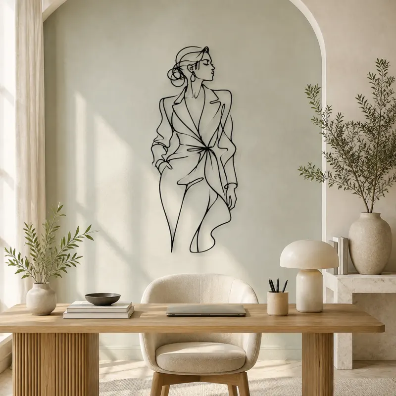 Fashion Editorial Profile Metal Wall Art | Fashion Figure Wall Decor - lifestyle view 4
