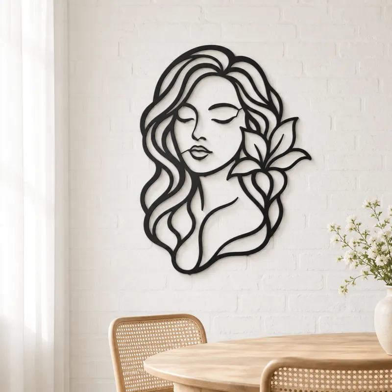 Closed Eyes Serenity Metal Wall Art | Modern Abstract Metal Decor - lifestyle view 4