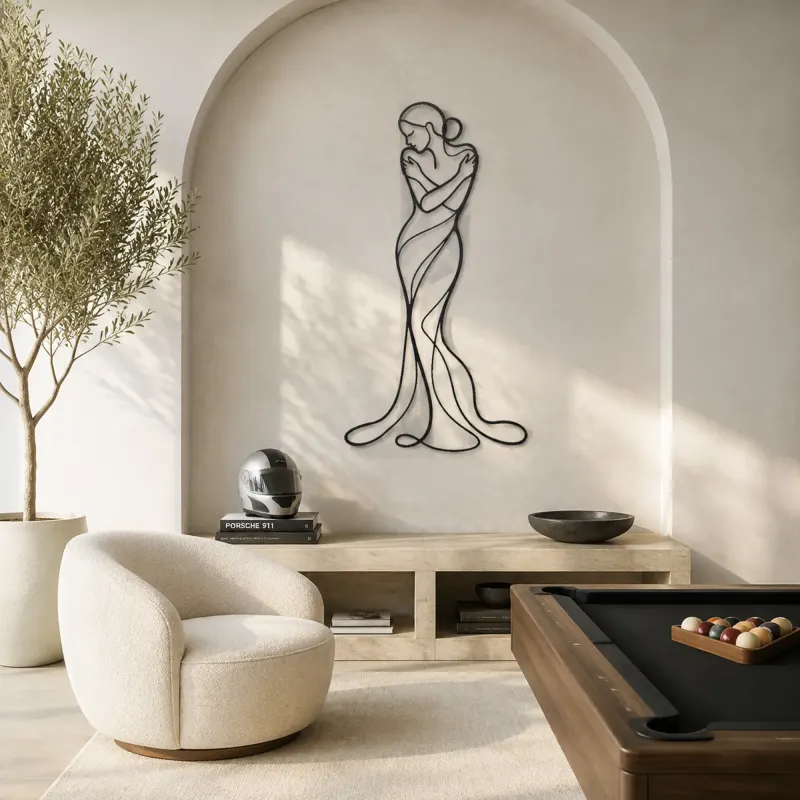 Quiet Self Embrace Metal Wall Art | Feminine Figure Wall Decor - lifestyle view 4