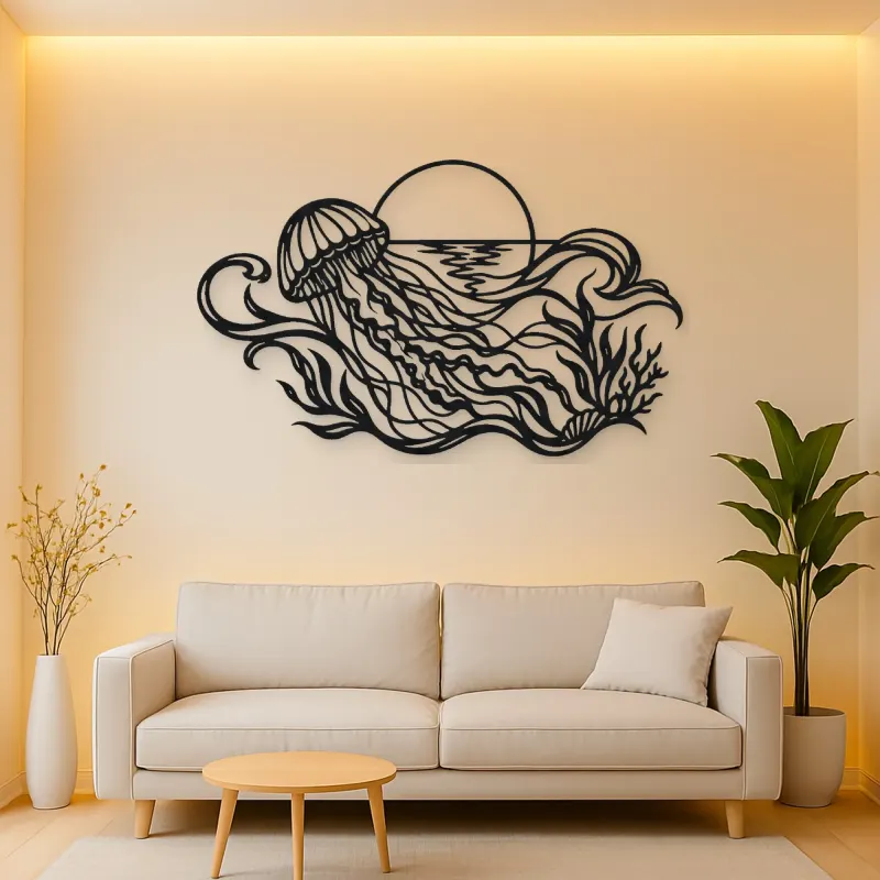 Jellyfish Drift Metal Wall Art | Coastal and Nautical Wall Decor