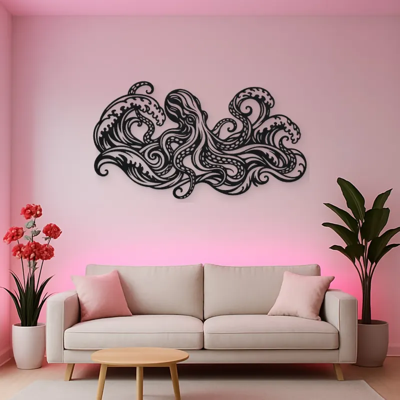 Octopus Flow Metal Wall Art | Coastal and Nautical Wall Decor