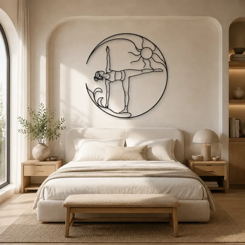 Half Moon Balance Metal Wall Art | Yoga and Meditation Wall Decor - lifestyle view 2